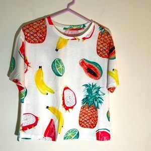 ROMWE Women's Allover Fruit Print Tee *